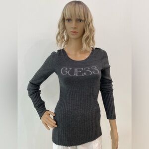 Cute Sparkly Guess Gray Top